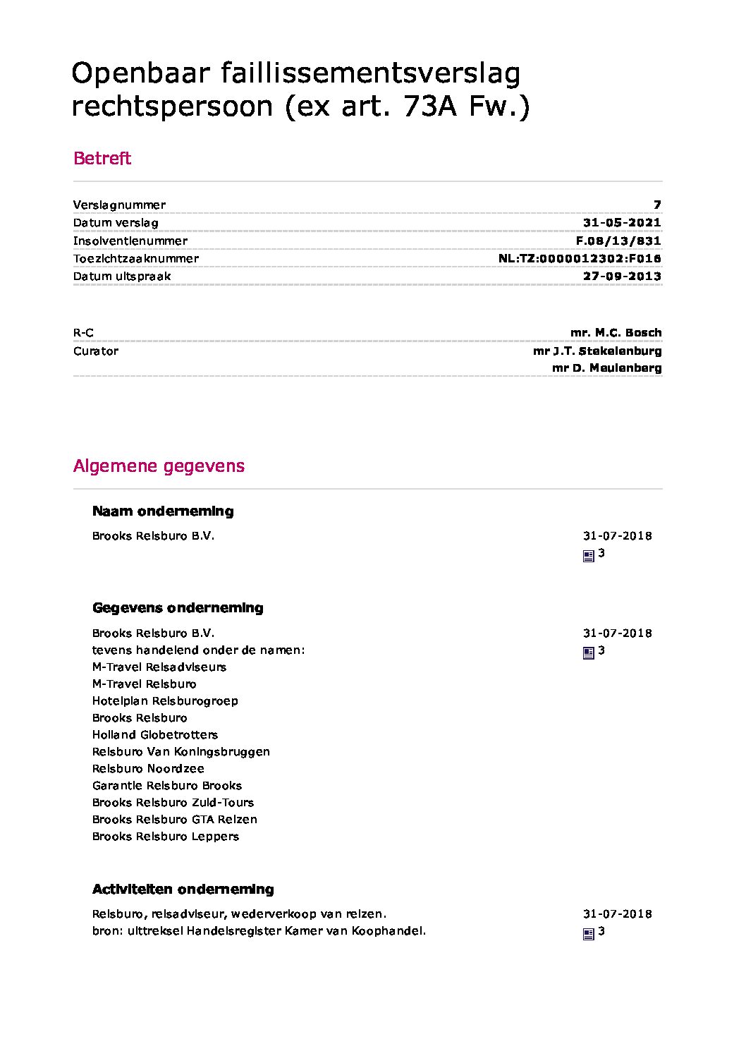 Brooks Reisburo B.V. – verslag 15