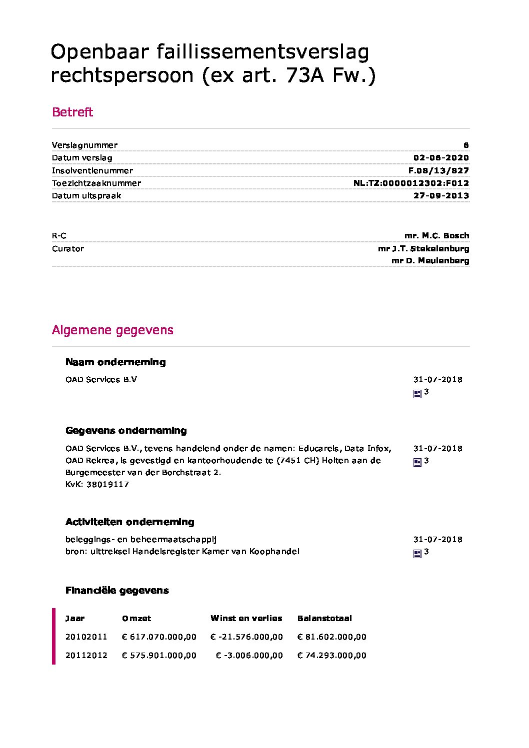 Oad Services B.V. – verslag 14