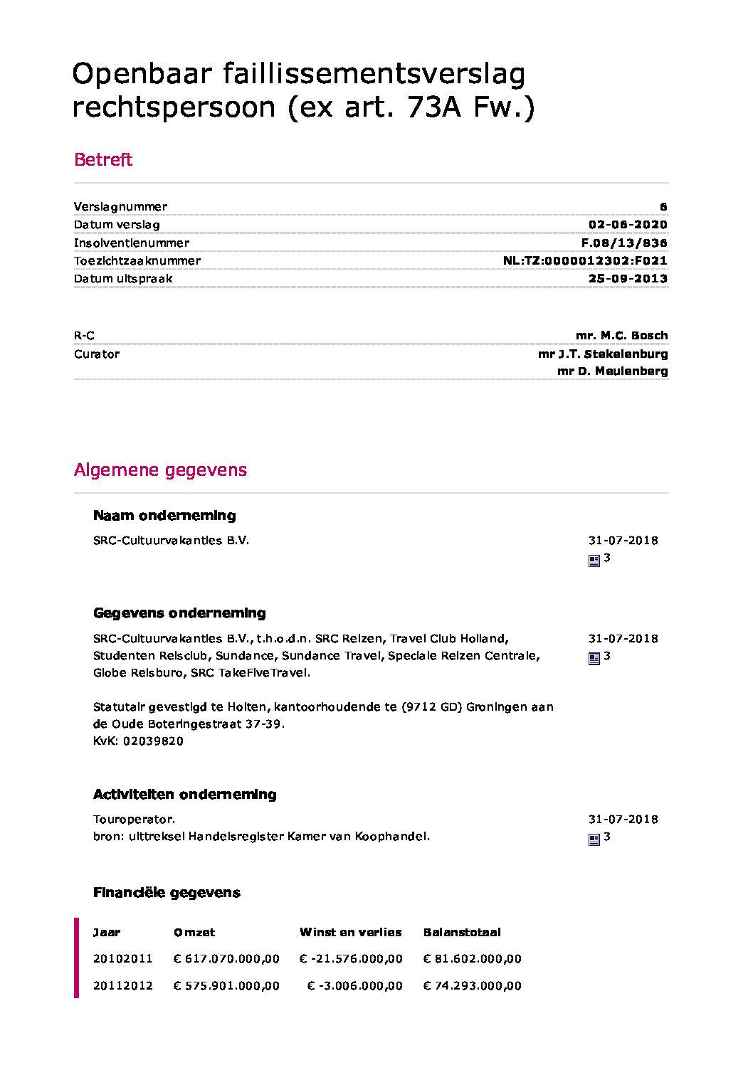 SRC Cultuurvakanties B.V. – verslag 14