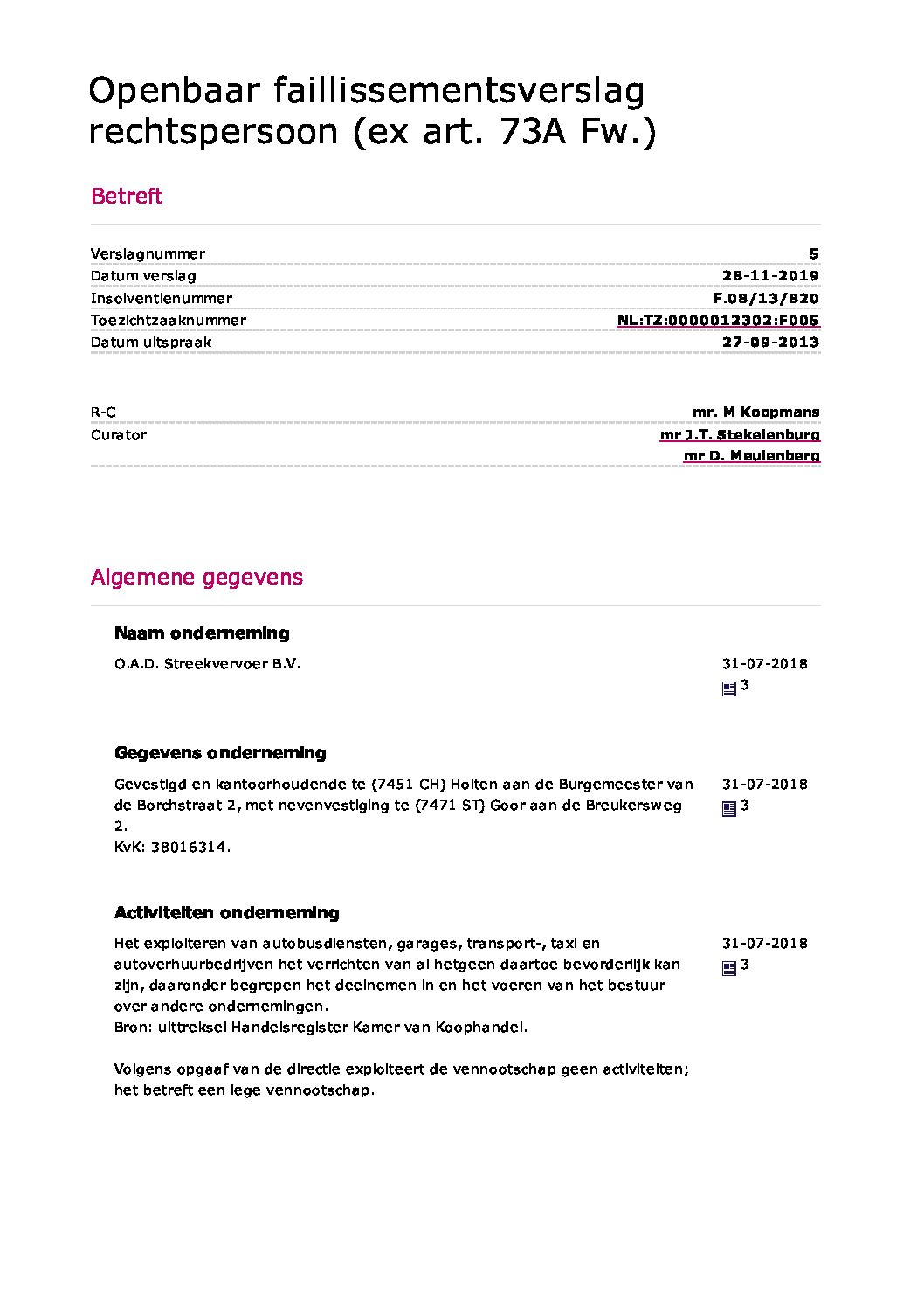 Verslag 13 O.A.D. Streekvervoer