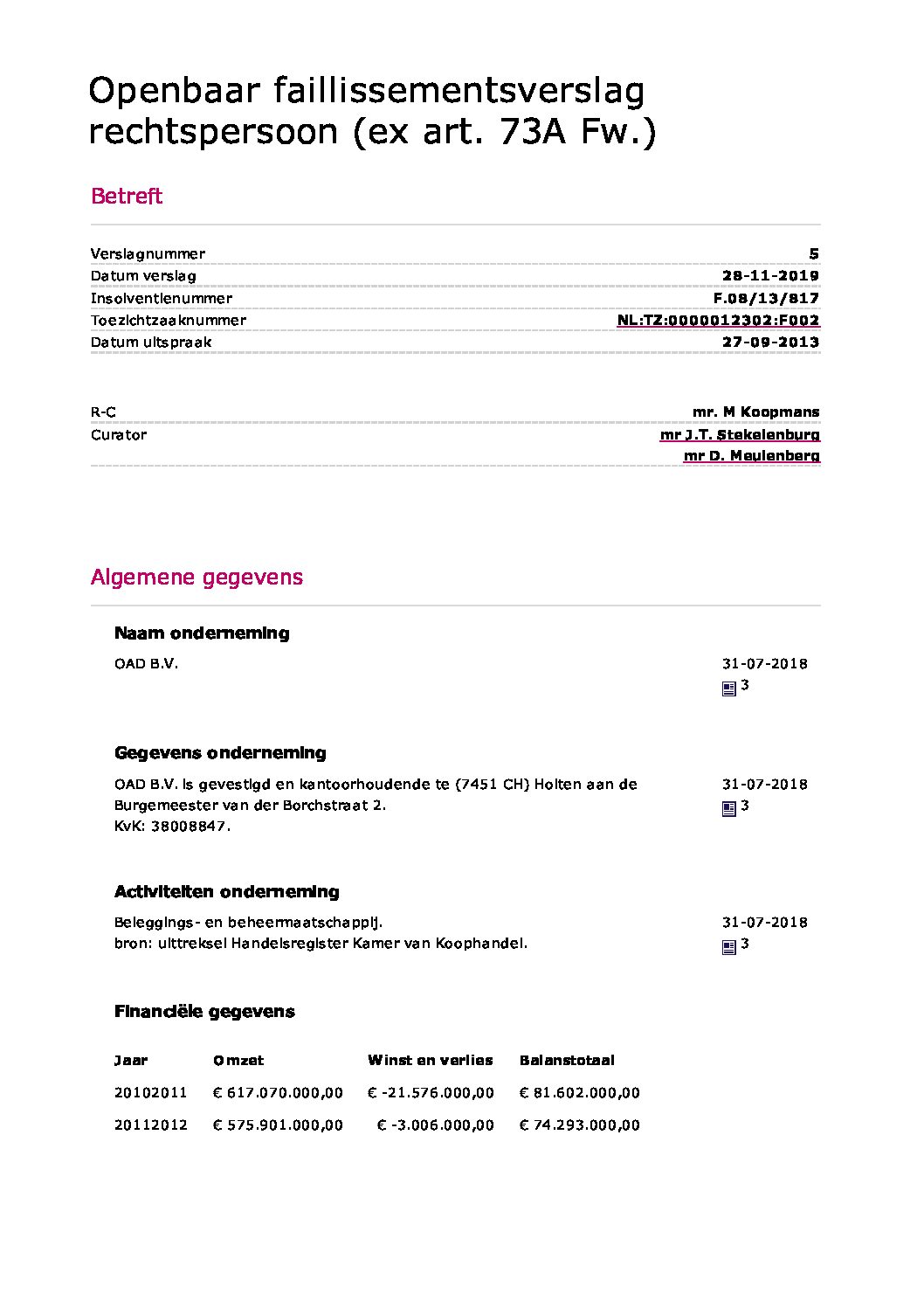 Verslag 13 OAD B.V.