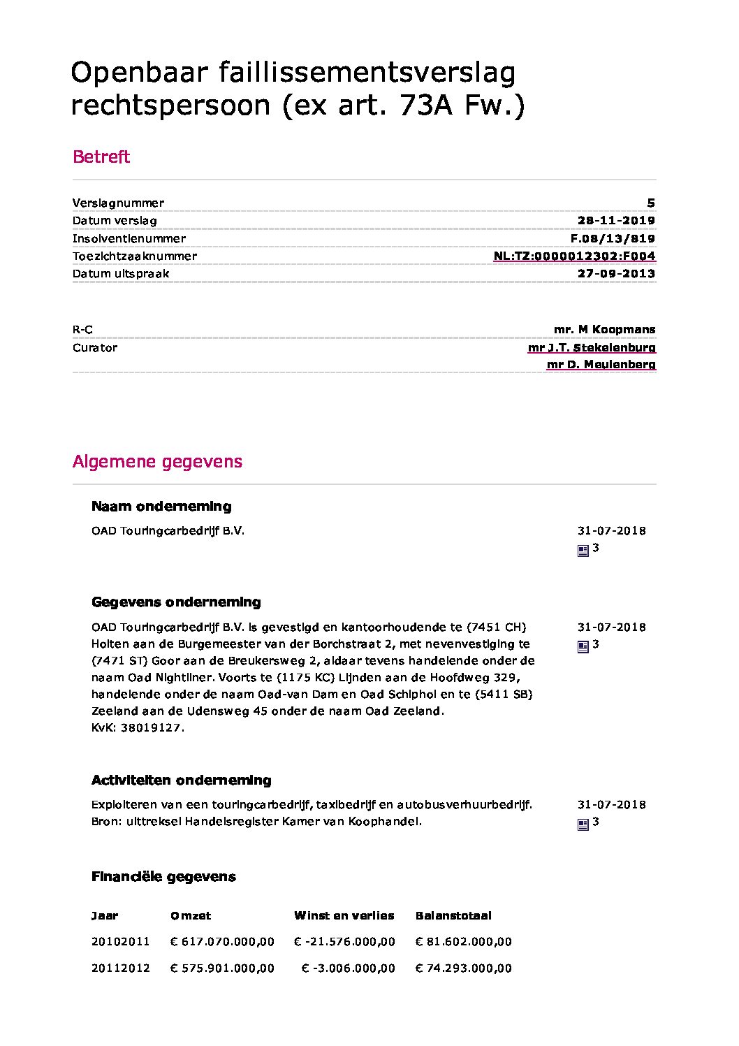 Verslag 13 OAD Touringcarbedrijf