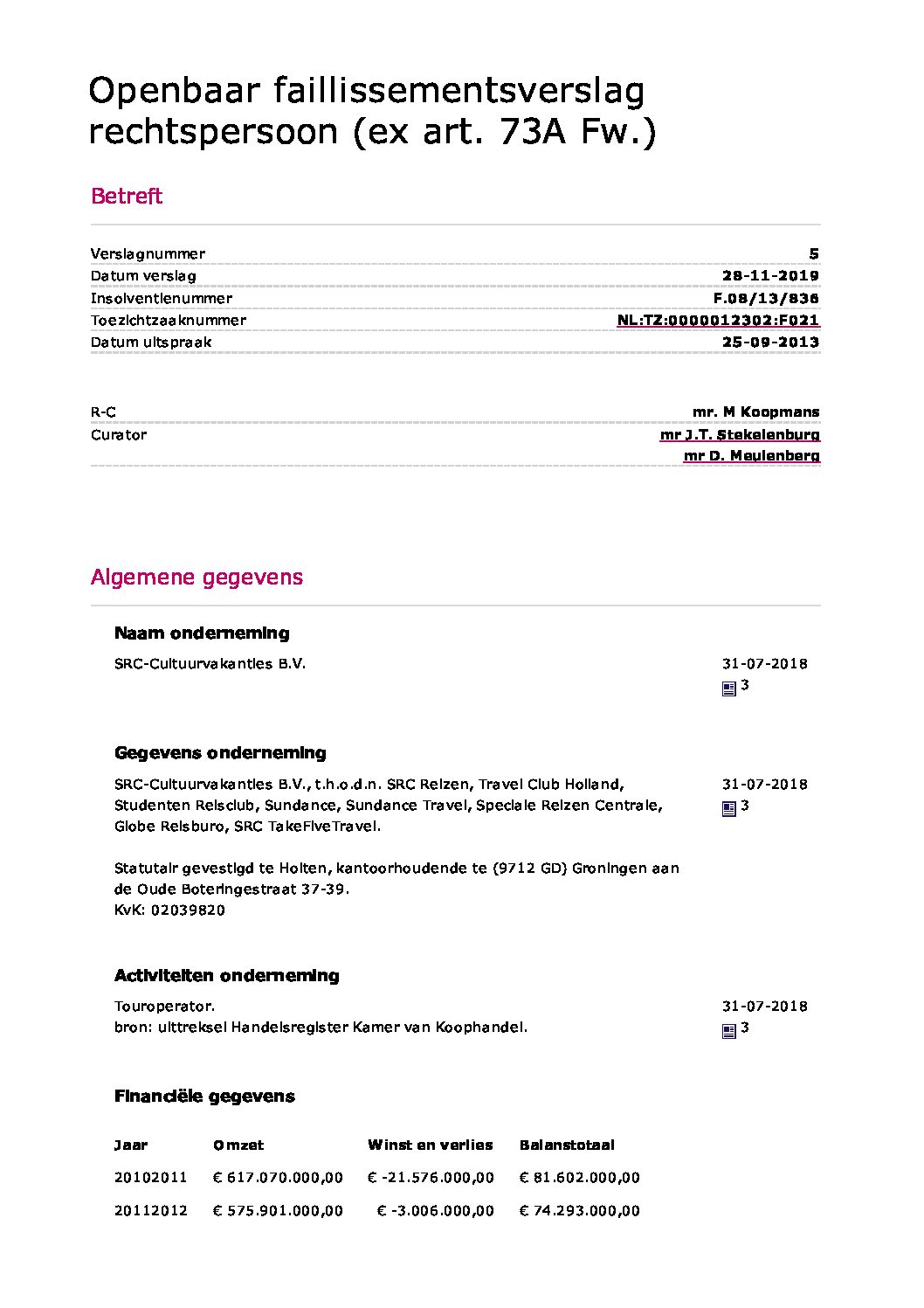 Verslag 13 SRC Cultuurvakanties