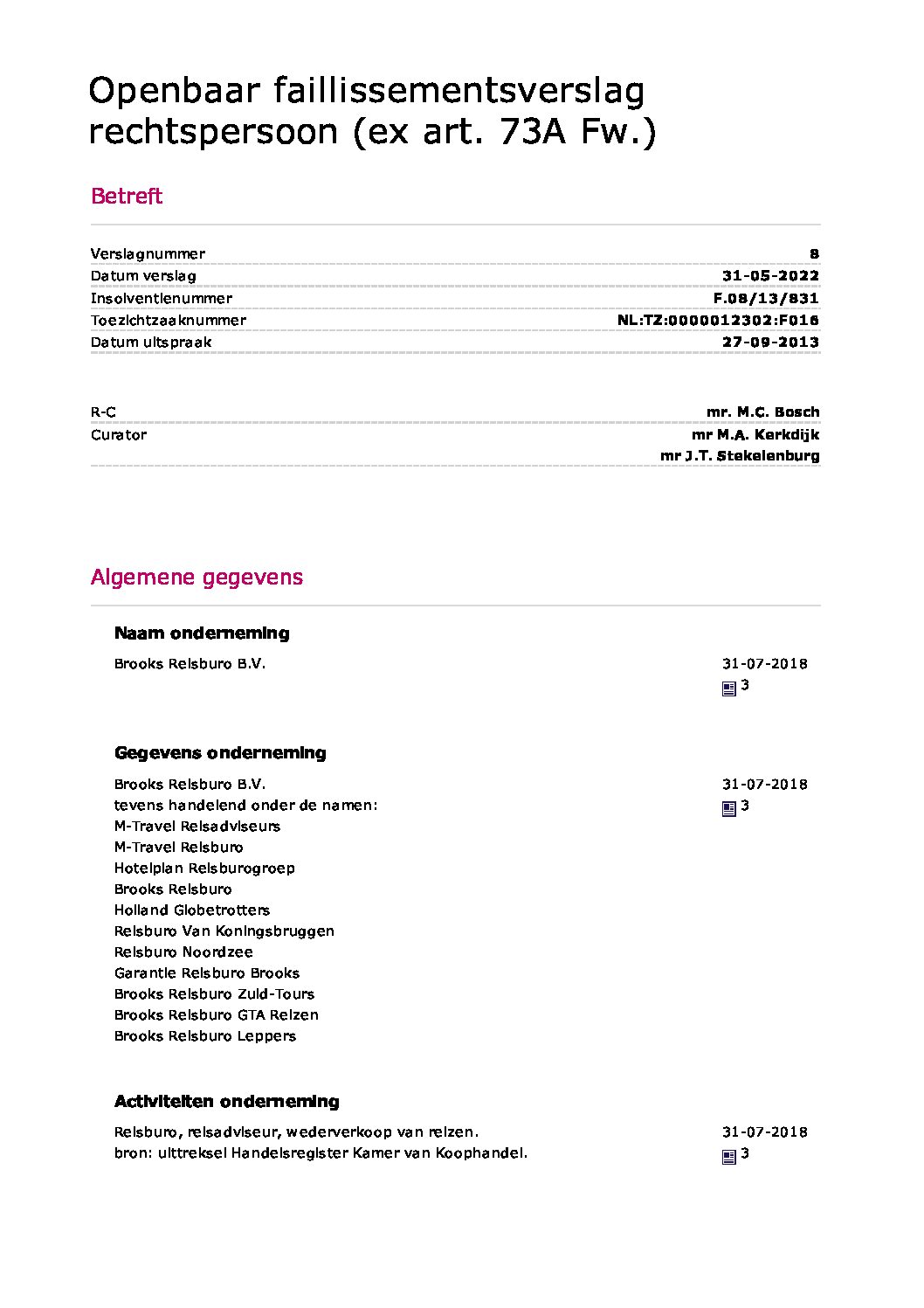 Brooks Reisburo B.V. – verslag 16