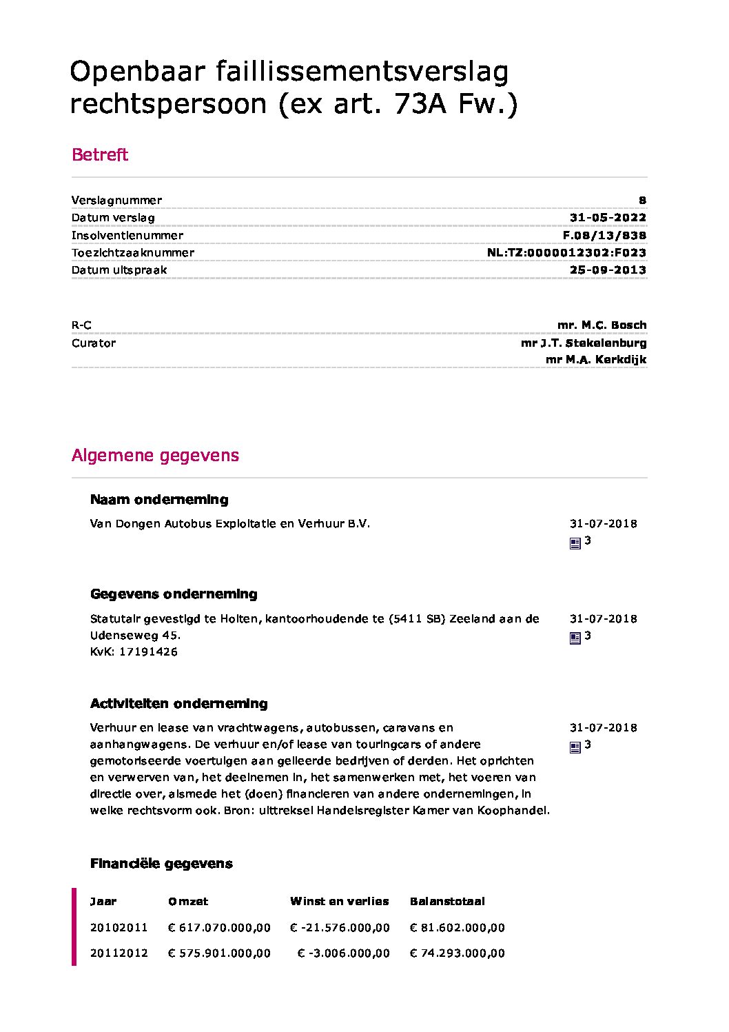 Dongen Autobus Expl. Verhuur B.V. – verslag 16