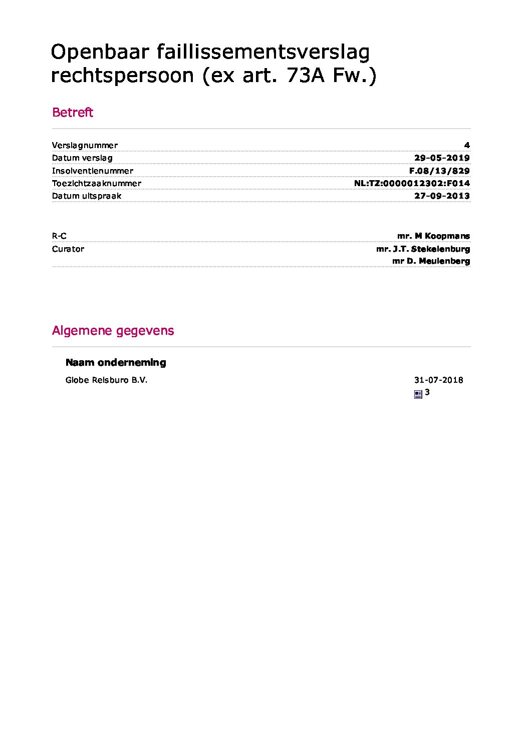 Globe Reisburo BV – verslag 12