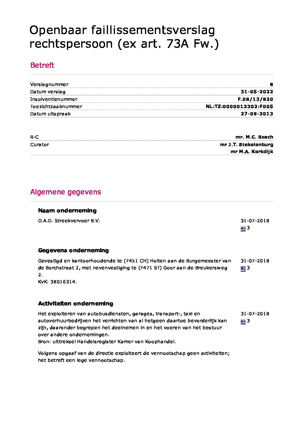 O.A.D. Streekvervoer B.V. – verslag 16