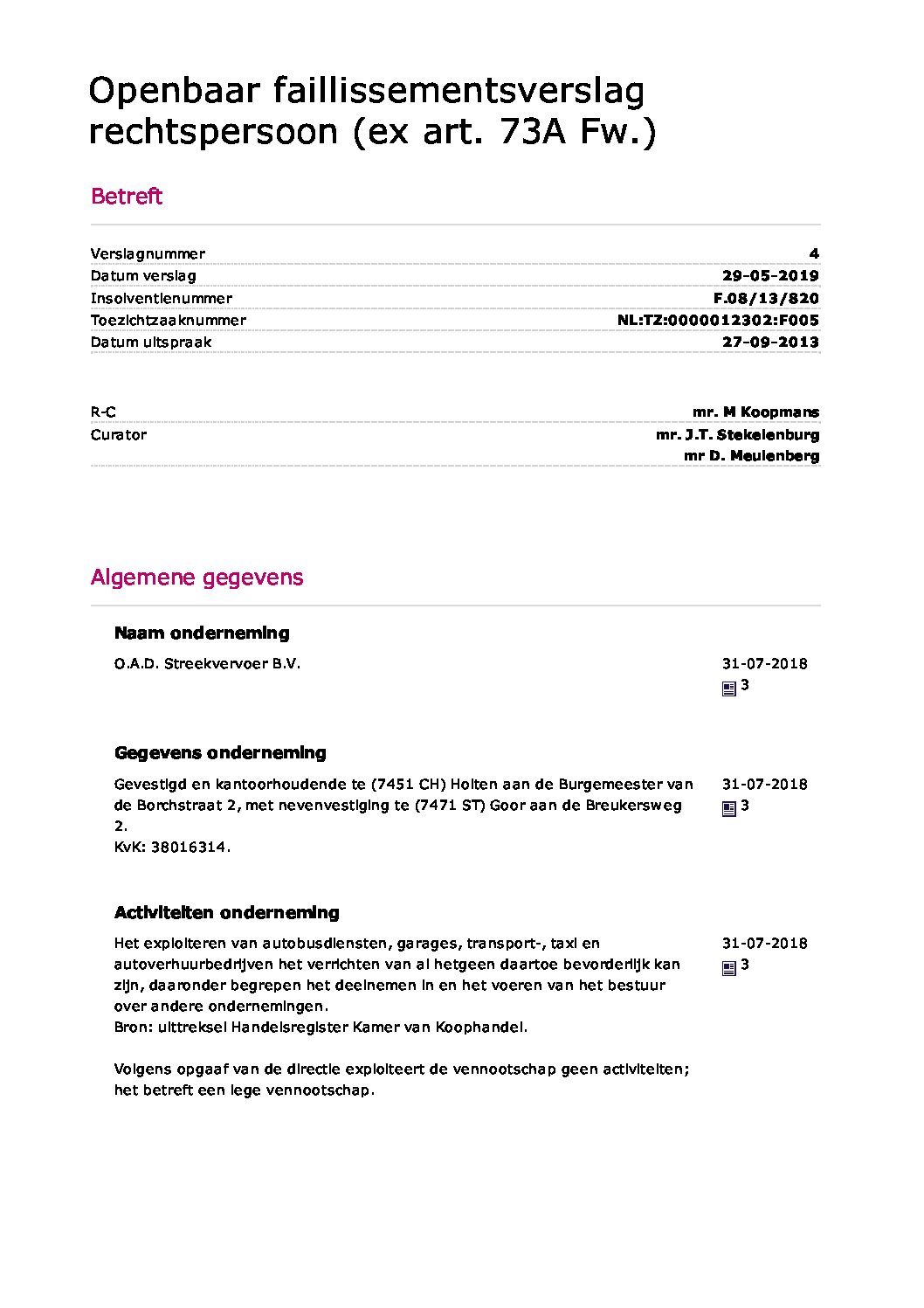 O.A.D. Streekvervoer – verslag 12