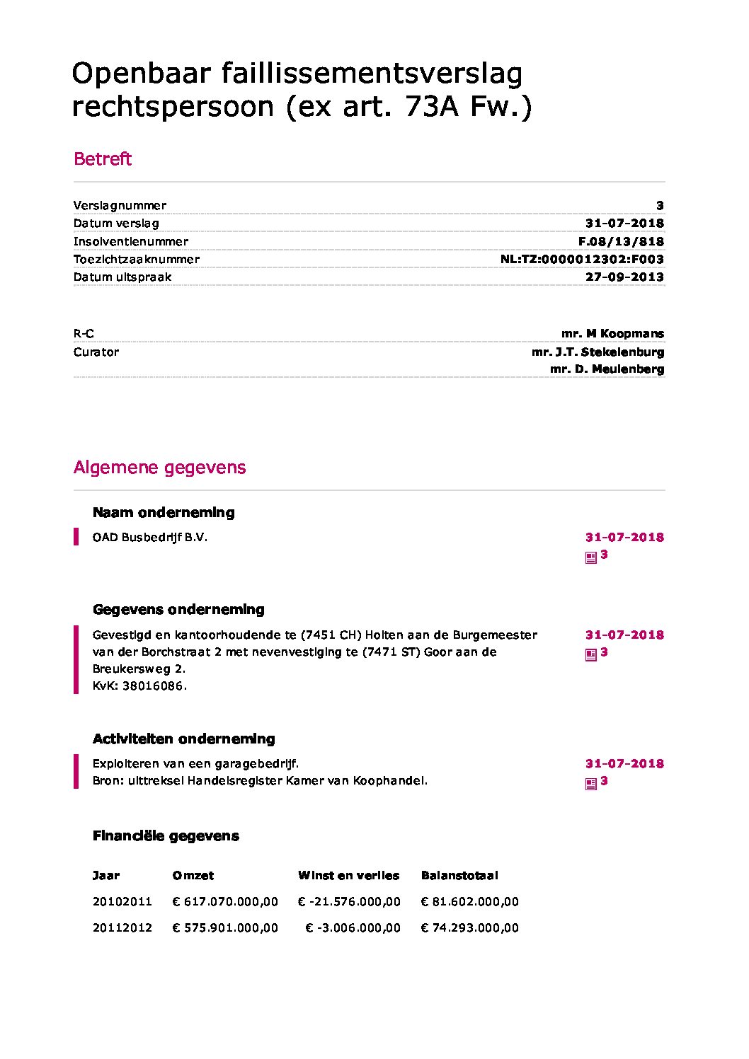 OAD Busbedrijf – verslag 11