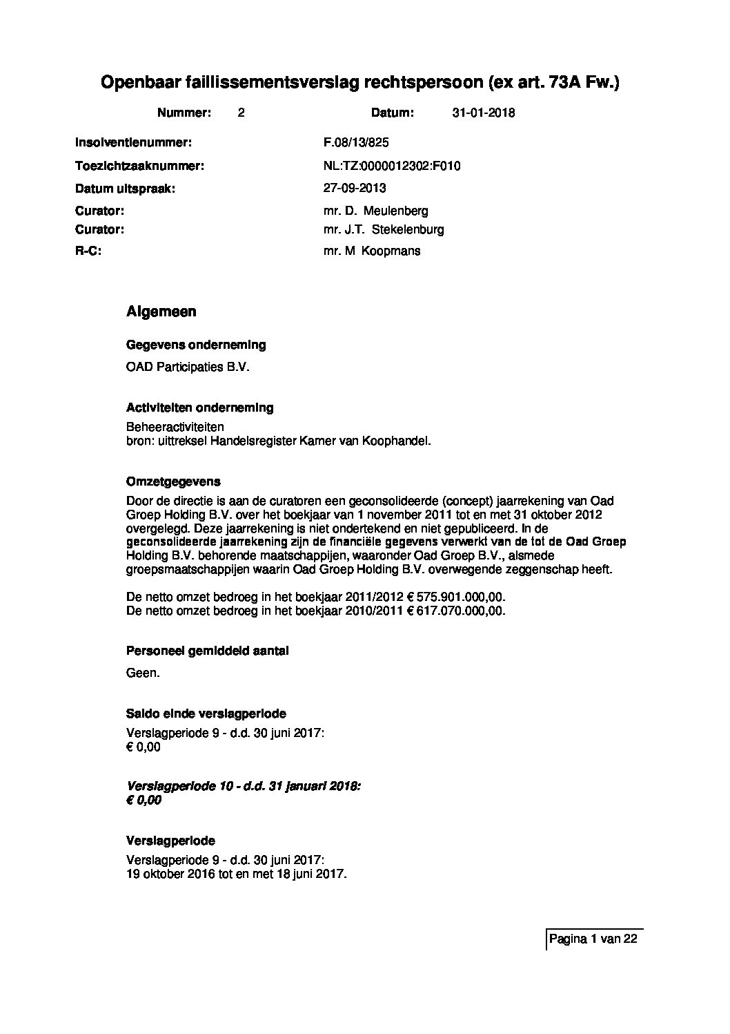 OAD Participaties – verslag 10