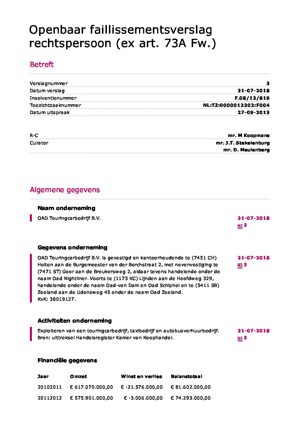 OAD Touringcarbedrijf – verslag 11
