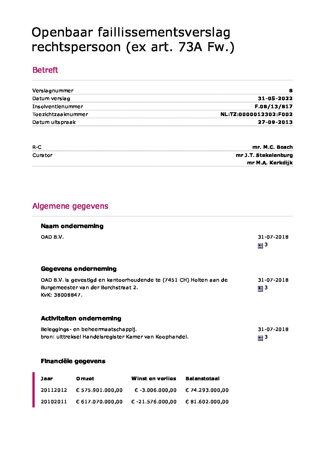 Oad B.V. – verslag 16