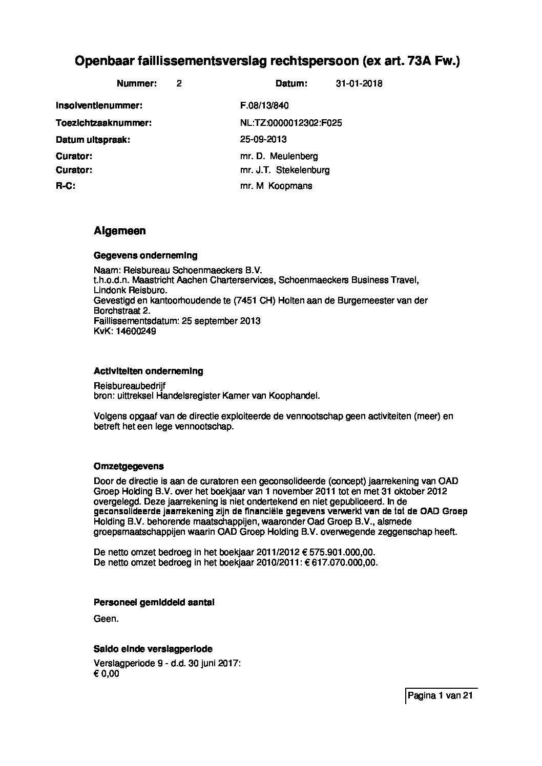 RB Schoenmaeckers – verslag 10
