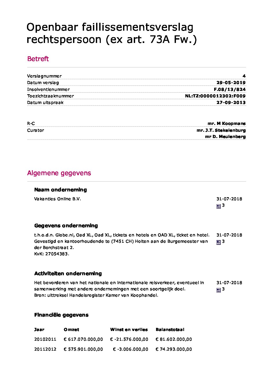 Vakanties Online – verslag 12