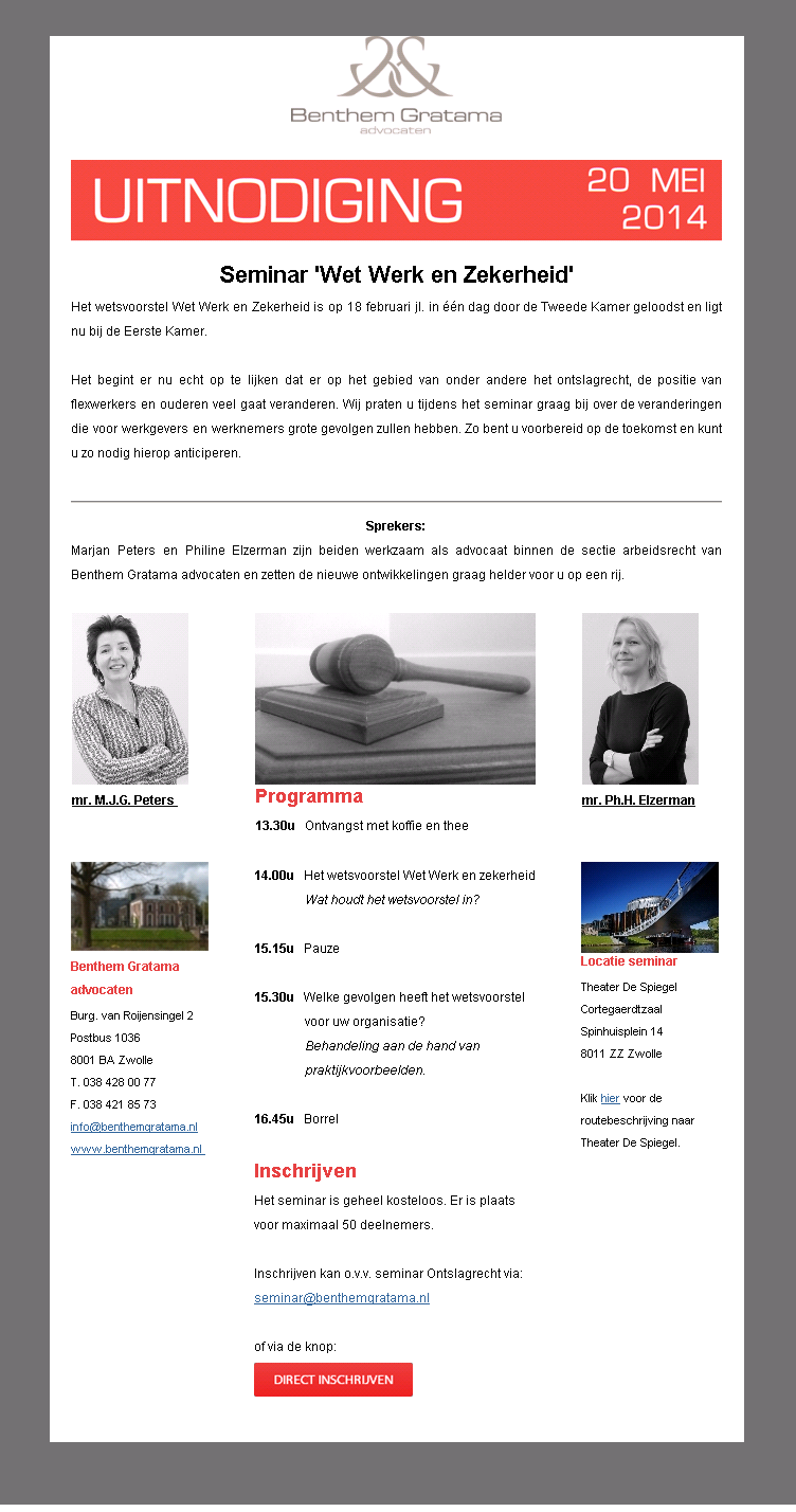 Uitnodiging Seminar ‘Wet Werk en Zekerheid’ 20 mei 2014