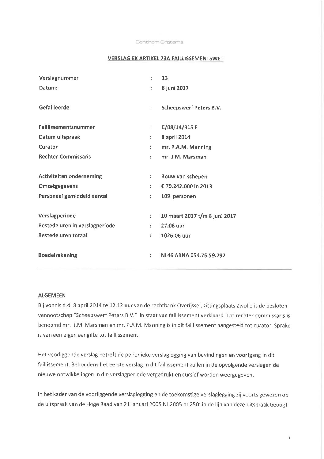 Peters Scheepswerf – verslag 013