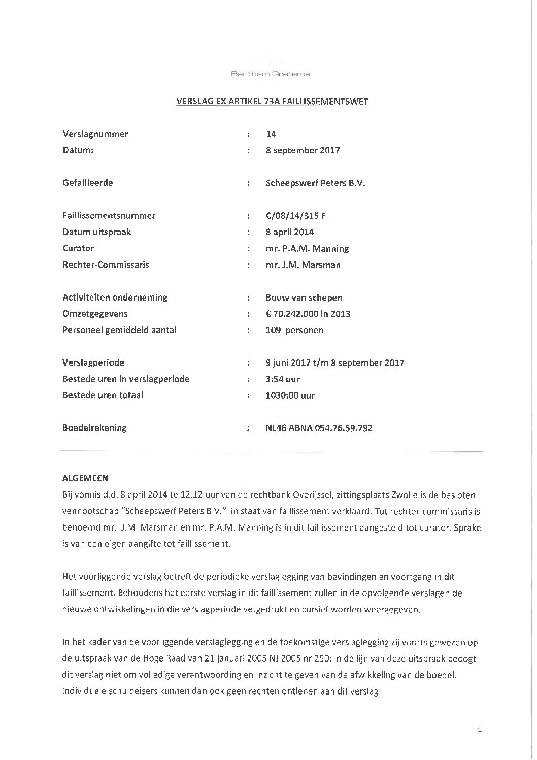 Peters Scheepswerf – verslag 014