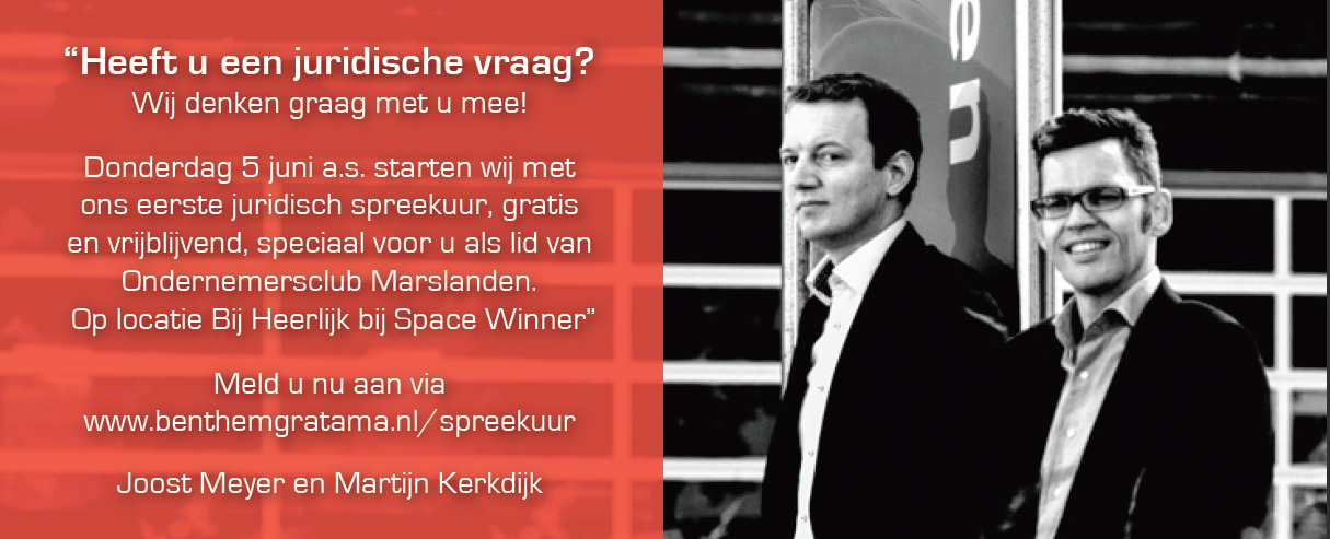 Gratis juridisch spreekuur op donderdag 5 juni