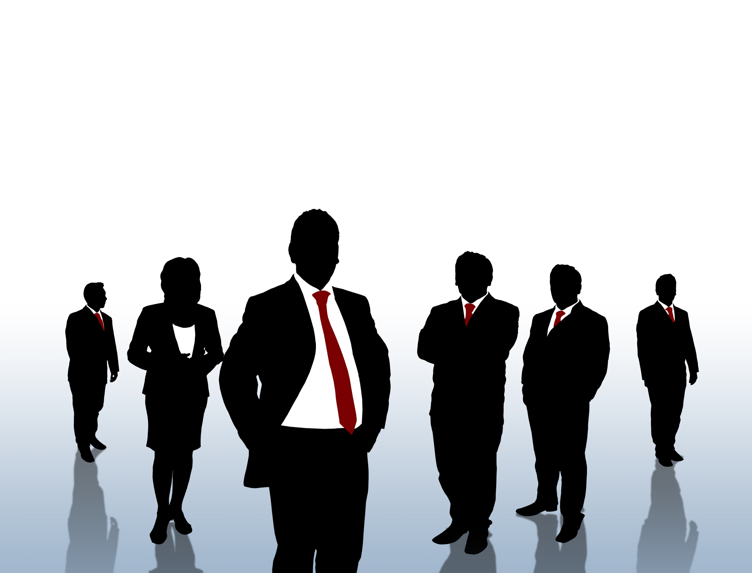business world silhouetten met rode accenten