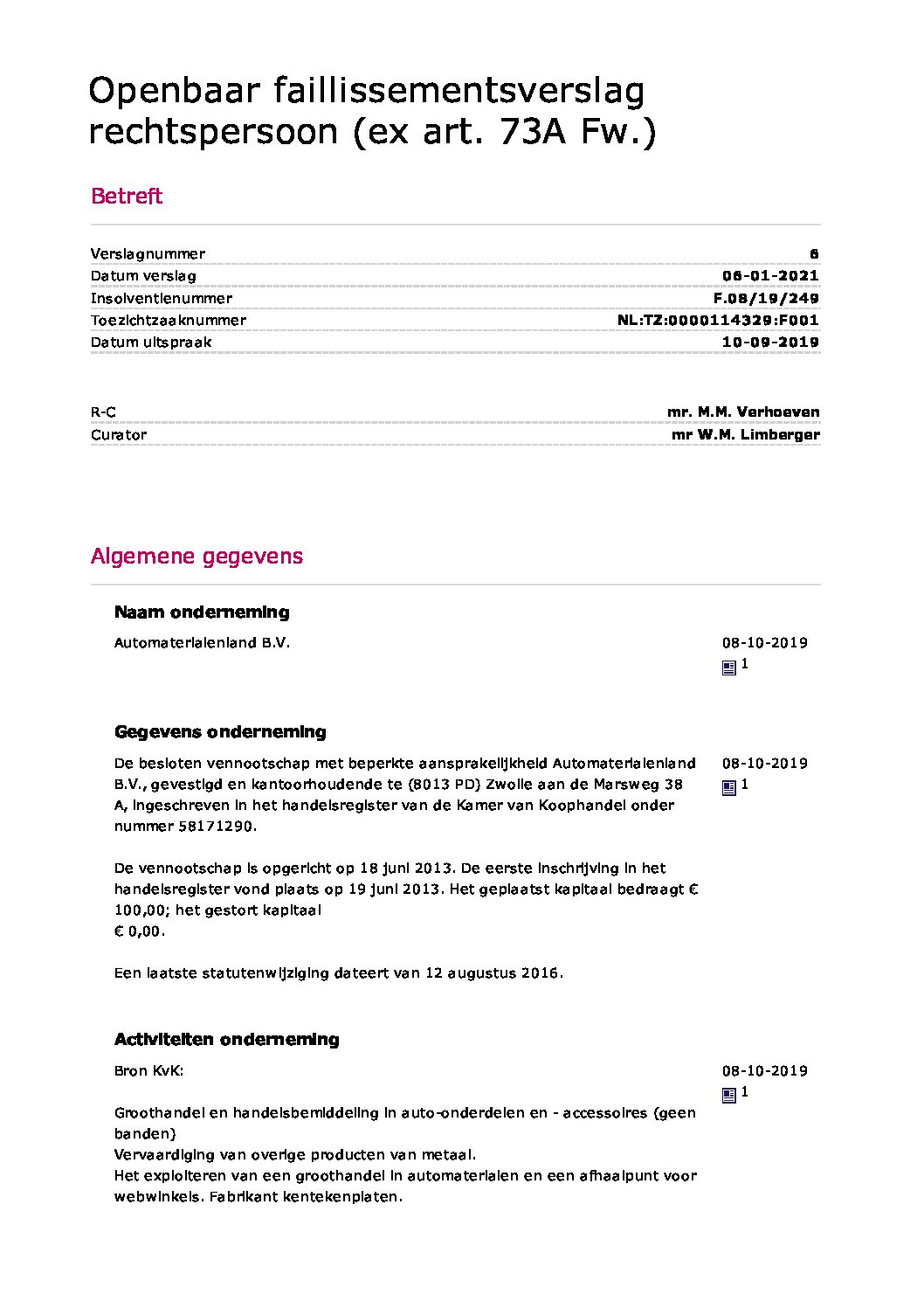 Automaterialenland – verslag 006
