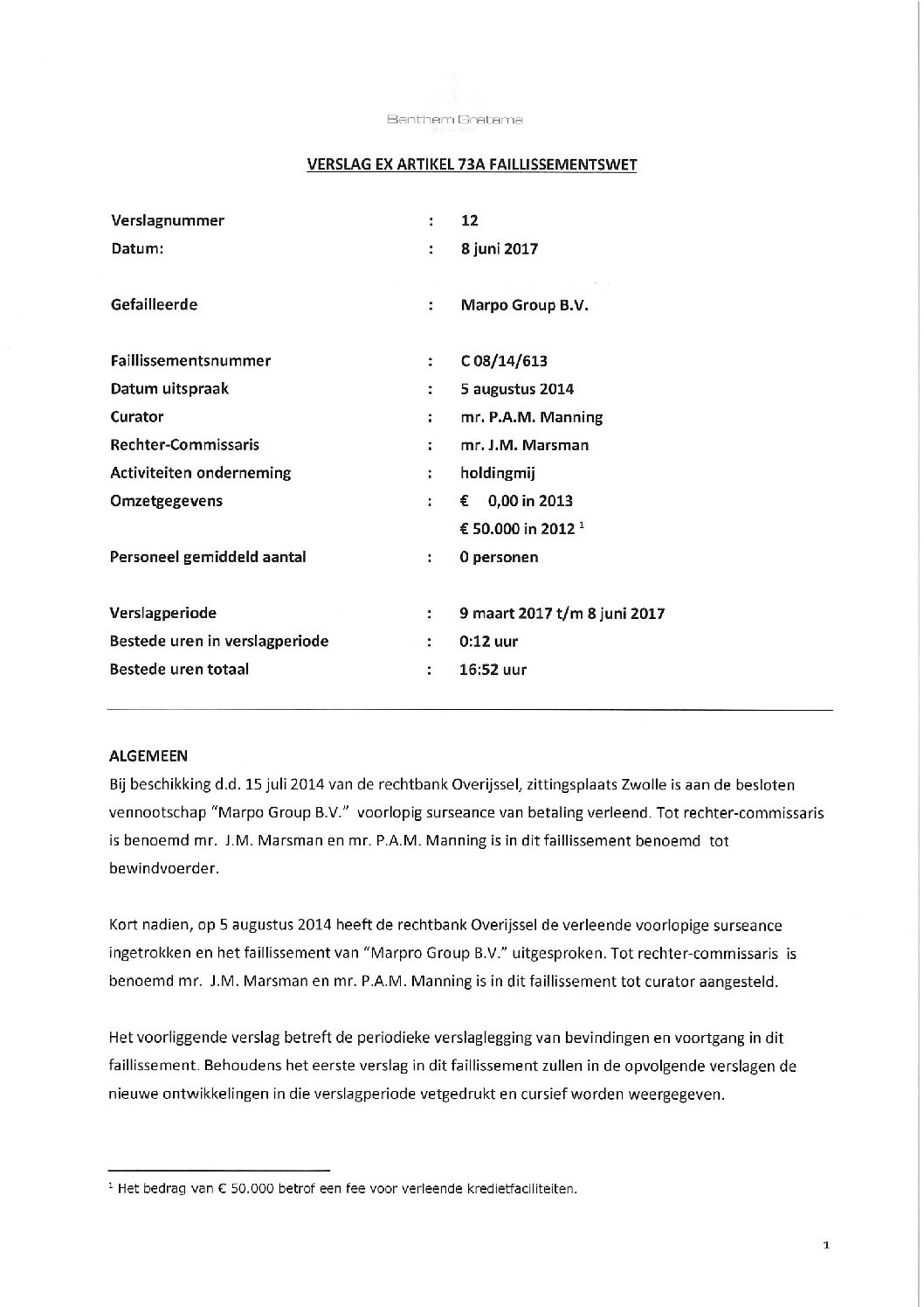 Marpro Group – verslag 012