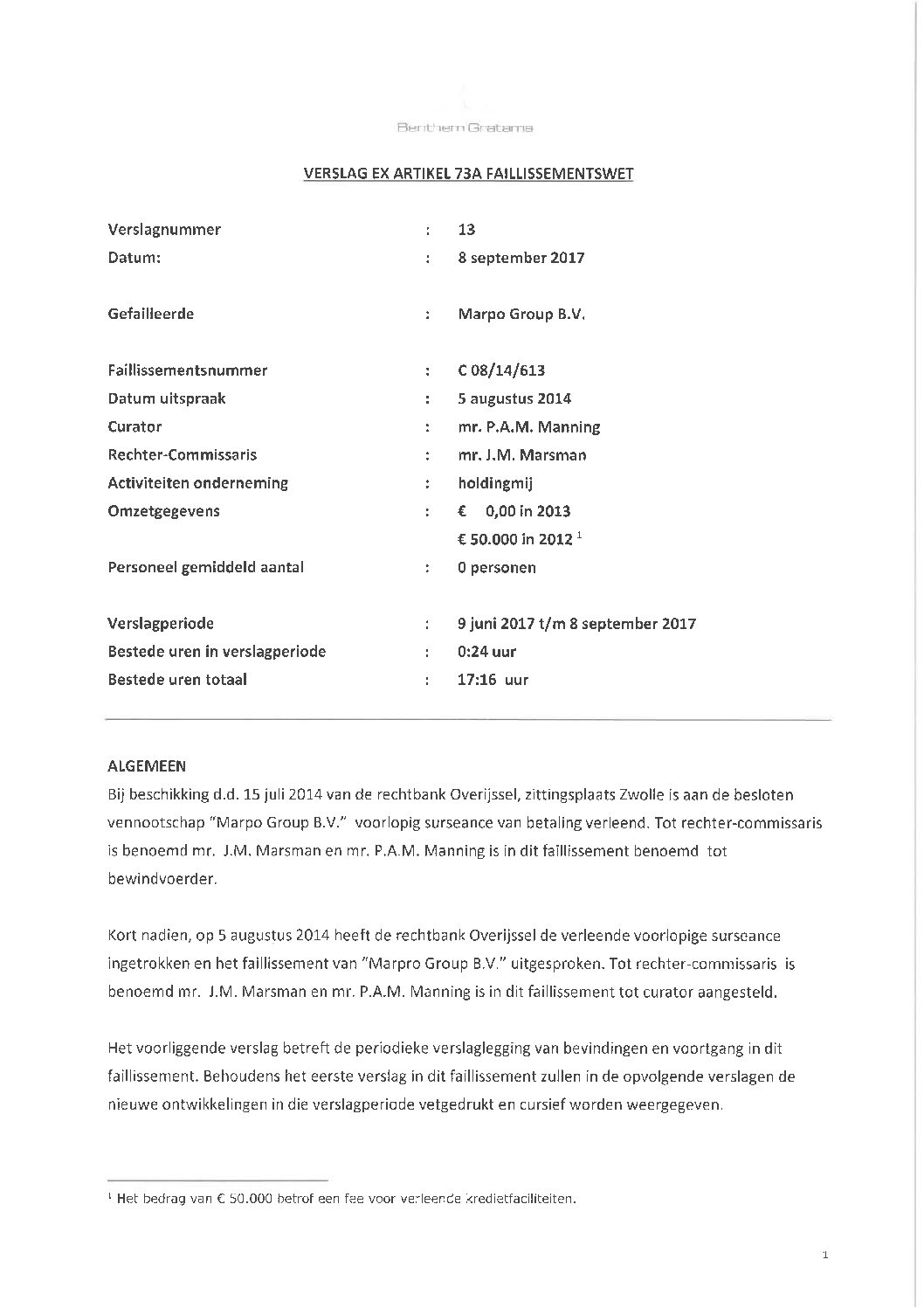 Marpro Group – verslag 013