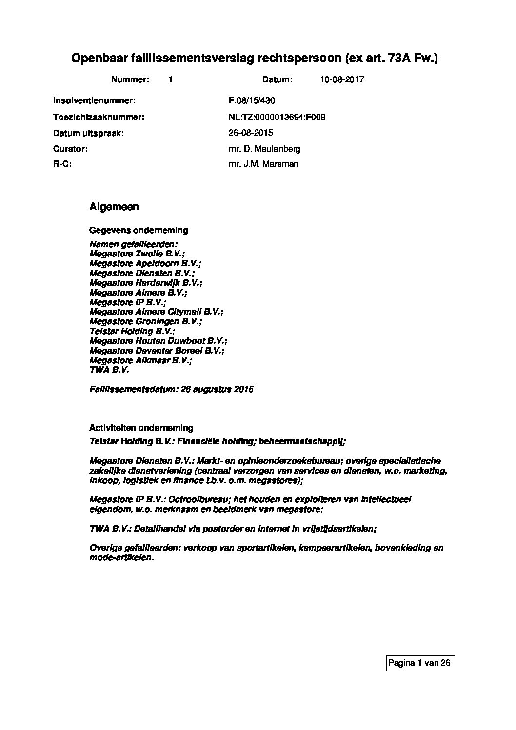 Telstar – verslag 8