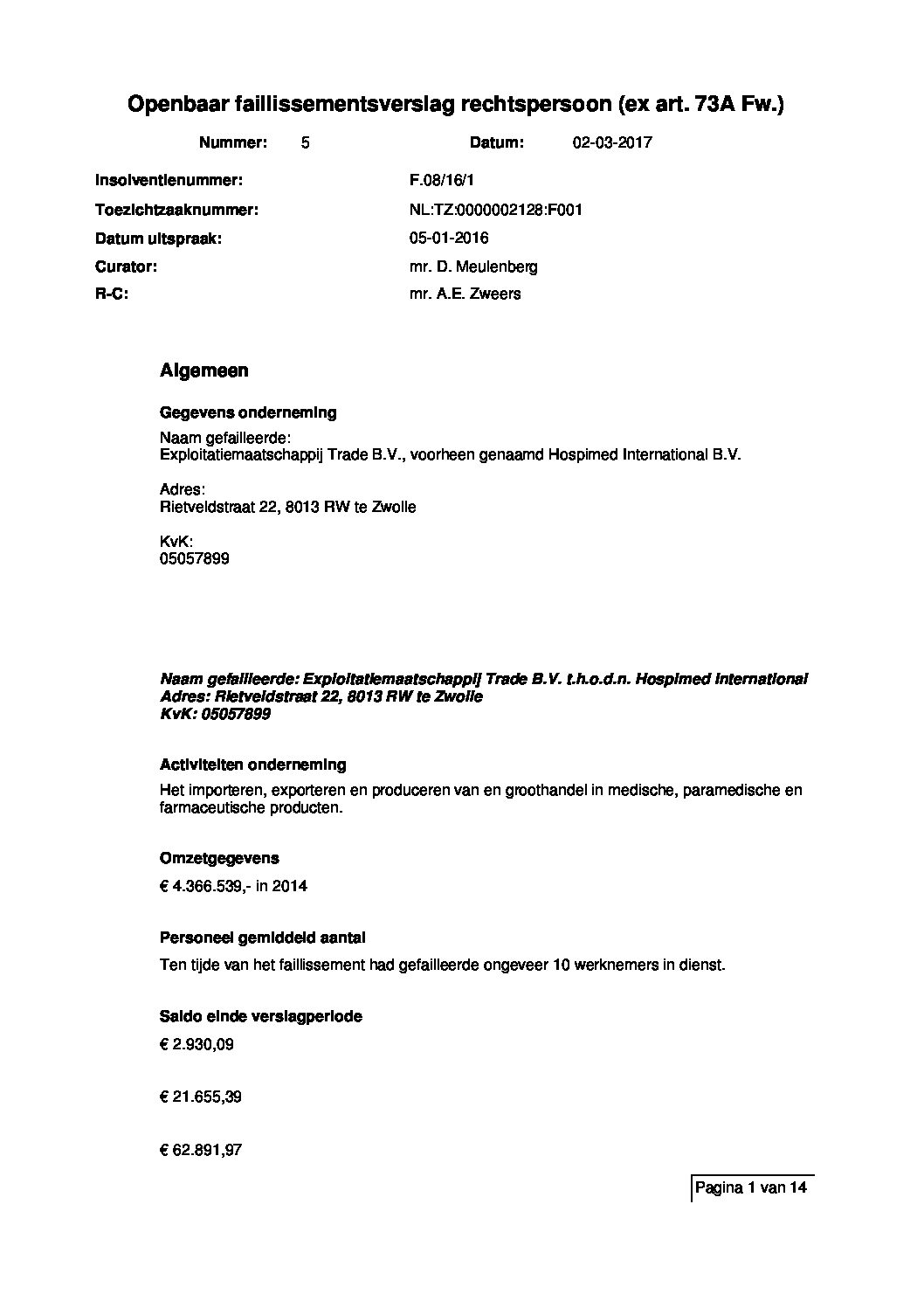 Hospimed – verslag 005
