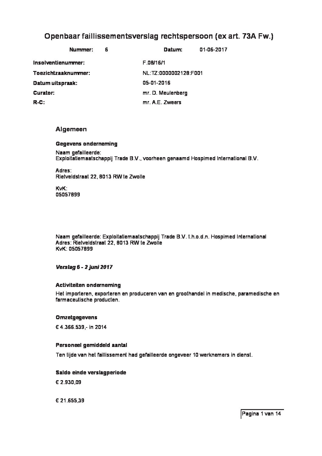 Hospimed – verslag 006