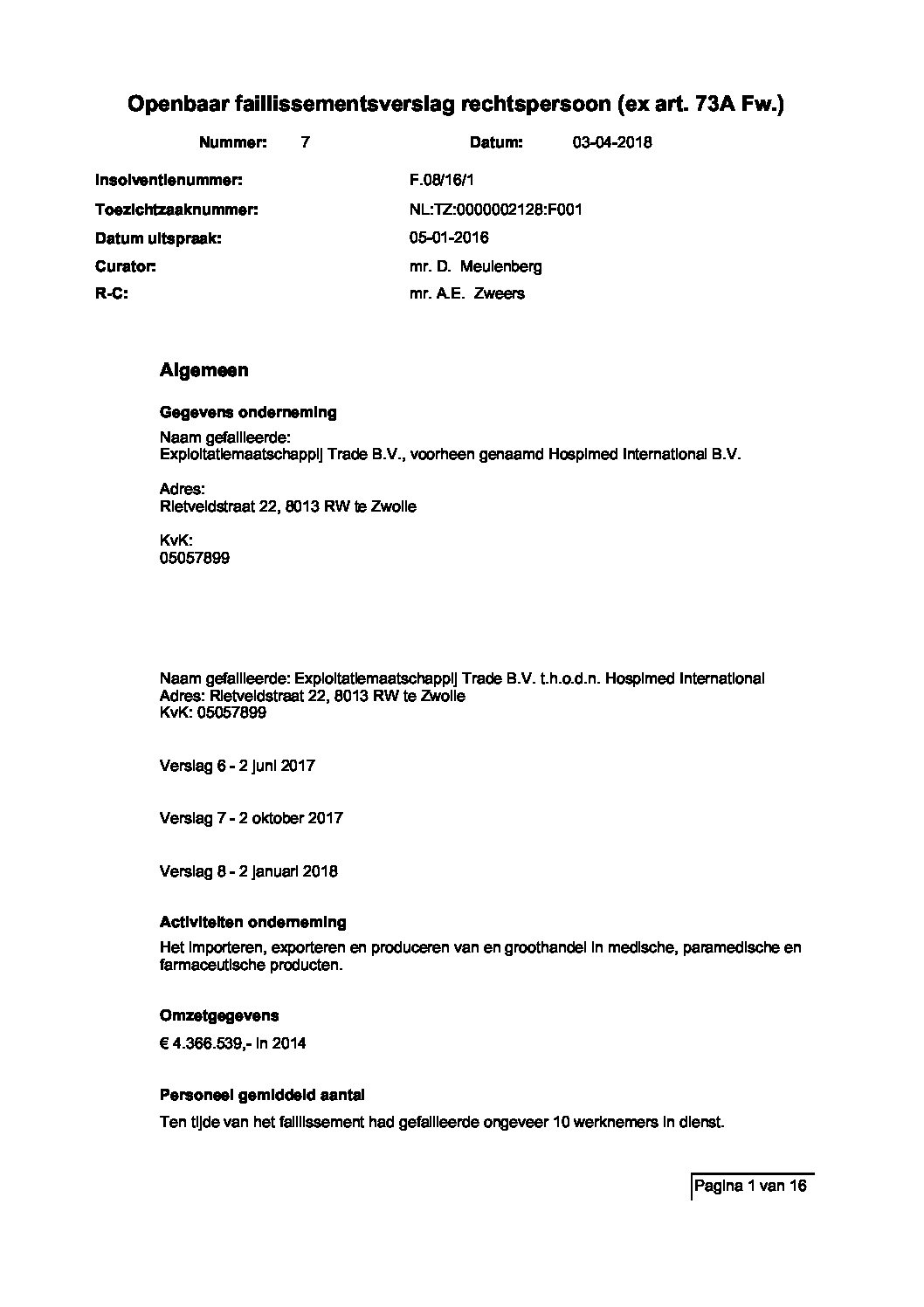 Hospimed – verslag 009