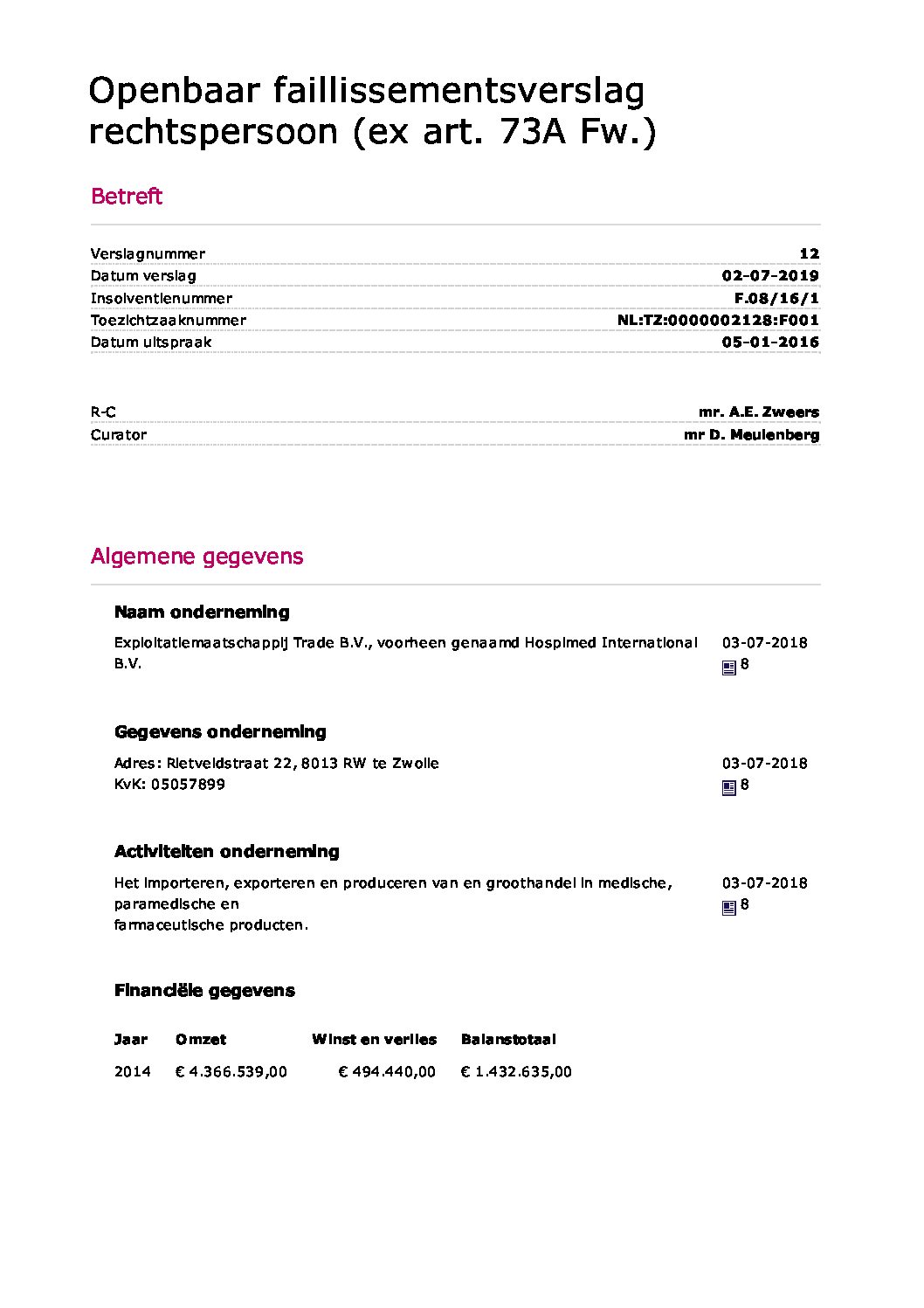 Hospimed – verslag 014