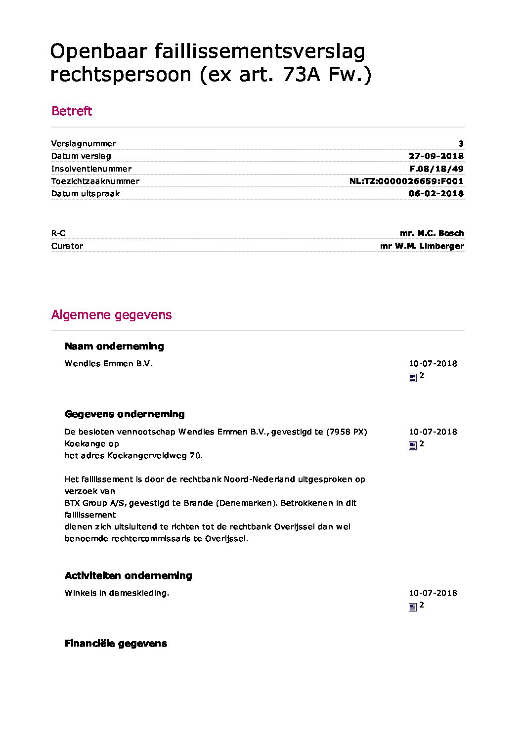 Wendies Emmen – verslag 003