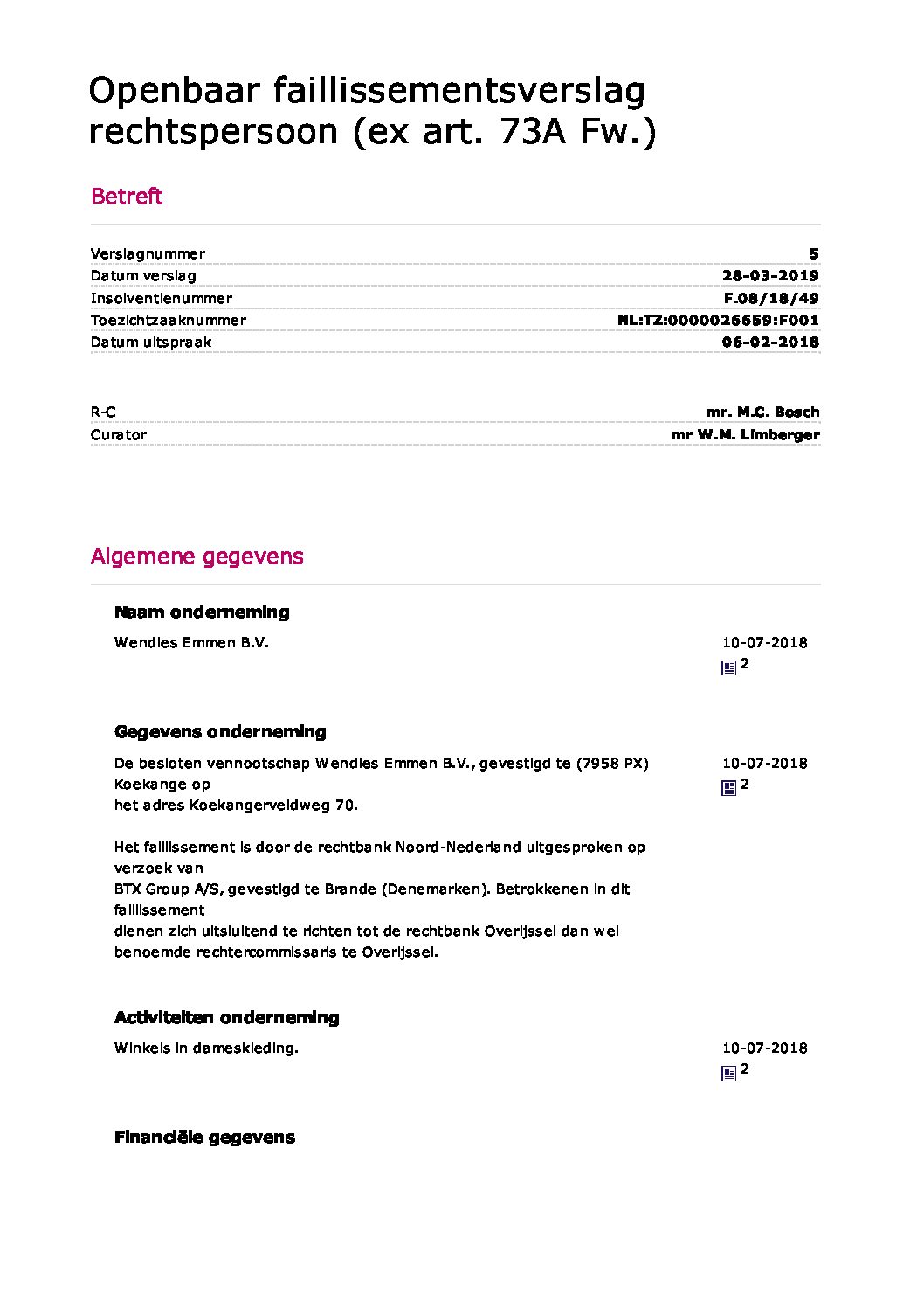 Wendies Emmen – verslag 005