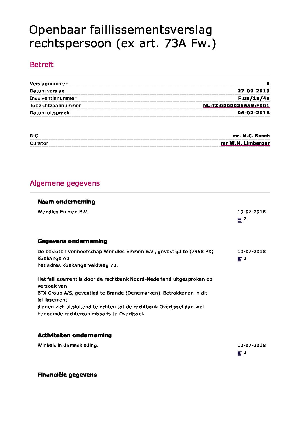 Wendies Emmen – verslag 006