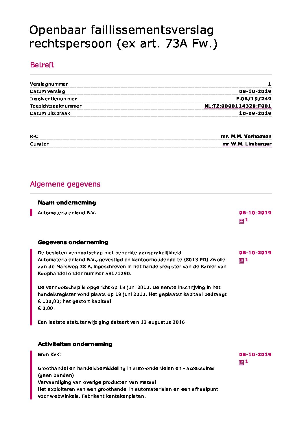 Automaterialenland – verslag 001