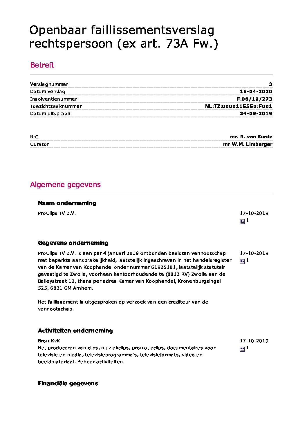 Proclips – verslag 03