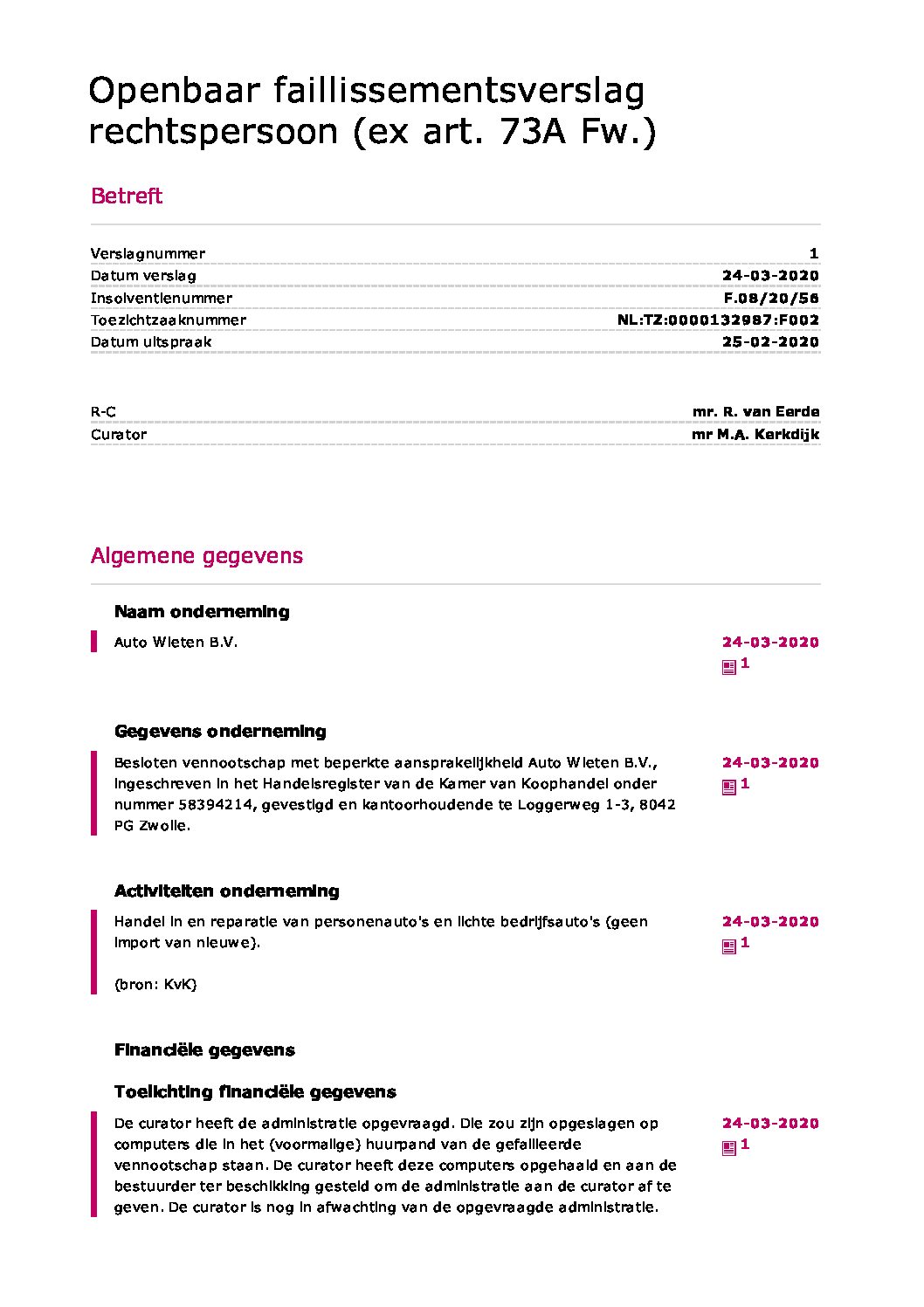 Auto Wieten – verslag 001