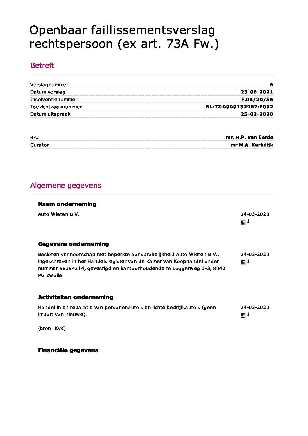 Auto Wieten – verslag 006