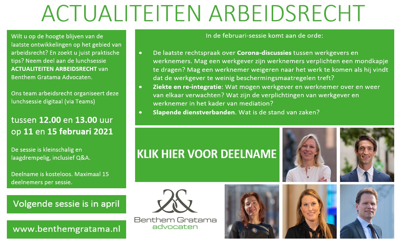 lunchsessie actualiteiten arbeidsrecht 11 en 15 februari 2021