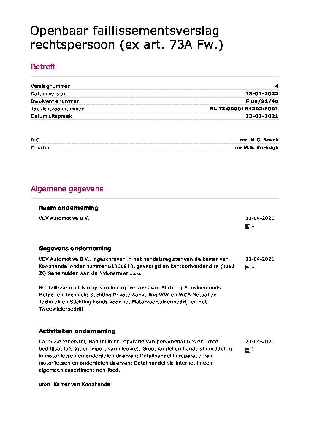 VDV – verslag 4